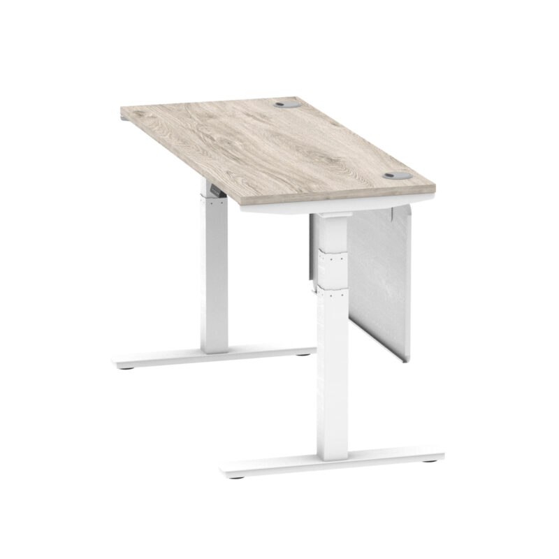 Brisk Height Adjustable Slimline Desk With Cable Ports With Steel Modesty Panel - Image 156