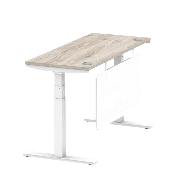 Brisk Height Adjustable Slimline Desk With Cable Ports With Steel Modesty Panel - Image 157