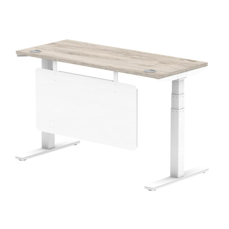 Brisk Height Adjustable Slimline Desk With Cable Ports With Steel Modesty Panel - Image 159