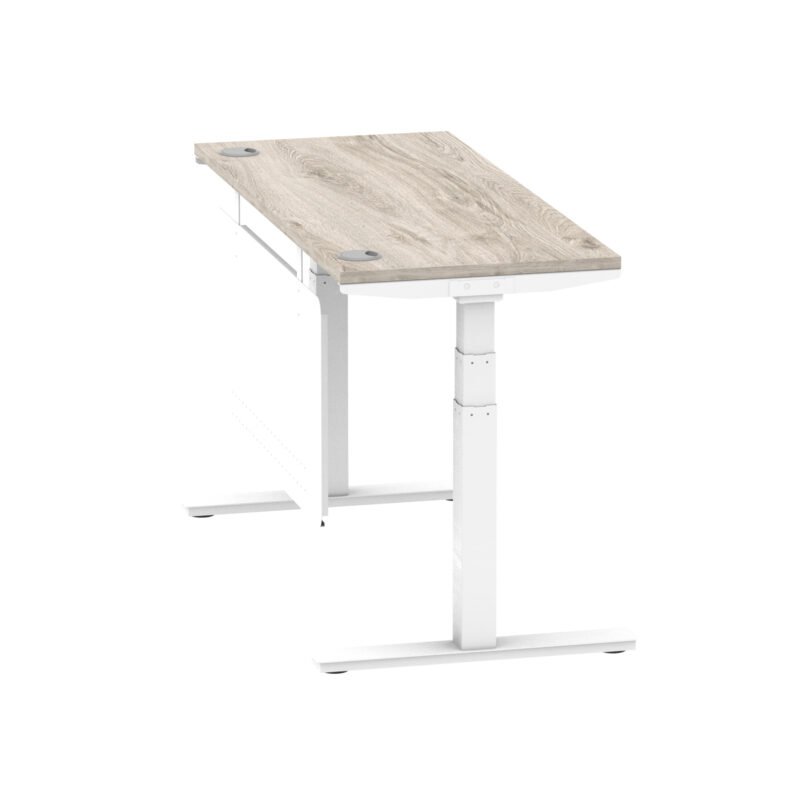 Brisk Height Adjustable Slimline Desk With Cable Ports With Steel Modesty Panel - Image 160