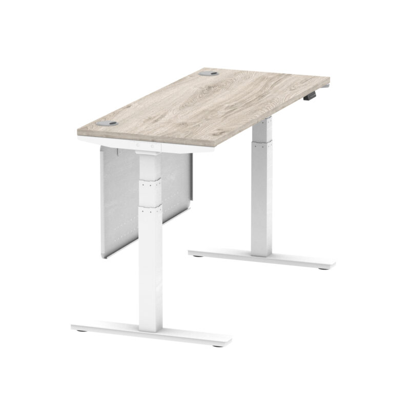 Brisk Height Adjustable Slimline Desk With Cable Ports With Steel Modesty Panel - Image 161