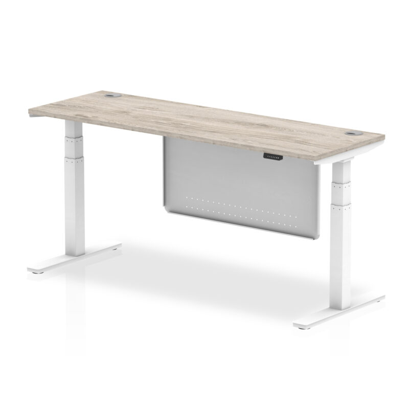 Brisk Height Adjustable Slimline Desk With Cable Ports With Steel Modesty Panel - Image 317
