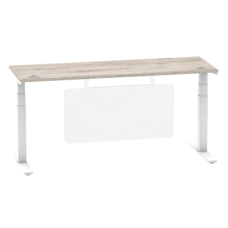 Brisk Height Adjustable Slimline Desk With Cable Ports With Steel Modesty Panel - Image 320