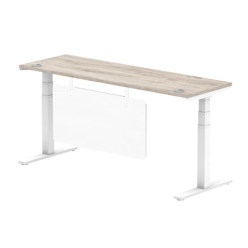 Brisk Height Adjustable Slimline Desk With Cable Ports With Steel Modesty Panel - Image 321