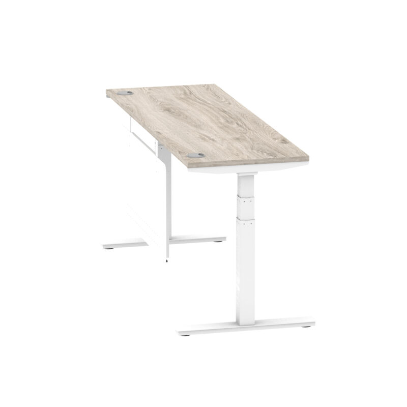 Brisk Height Adjustable Slimline Desk With Cable Ports With Steel Modesty Panel - Image 322