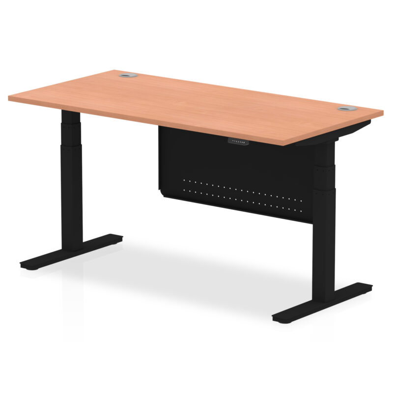 Brisk Height Adjustable Desk With Cable Ports With Steel Modesty Panel - Image 37