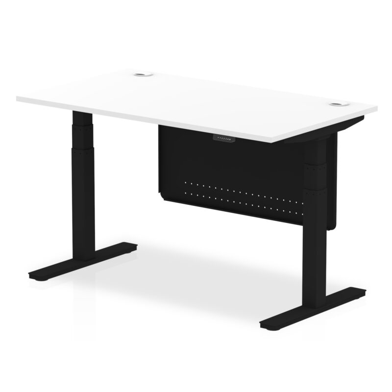 Brisk Height Adjustable Desk With Cable Ports With Steel Modesty Panel - Image 34