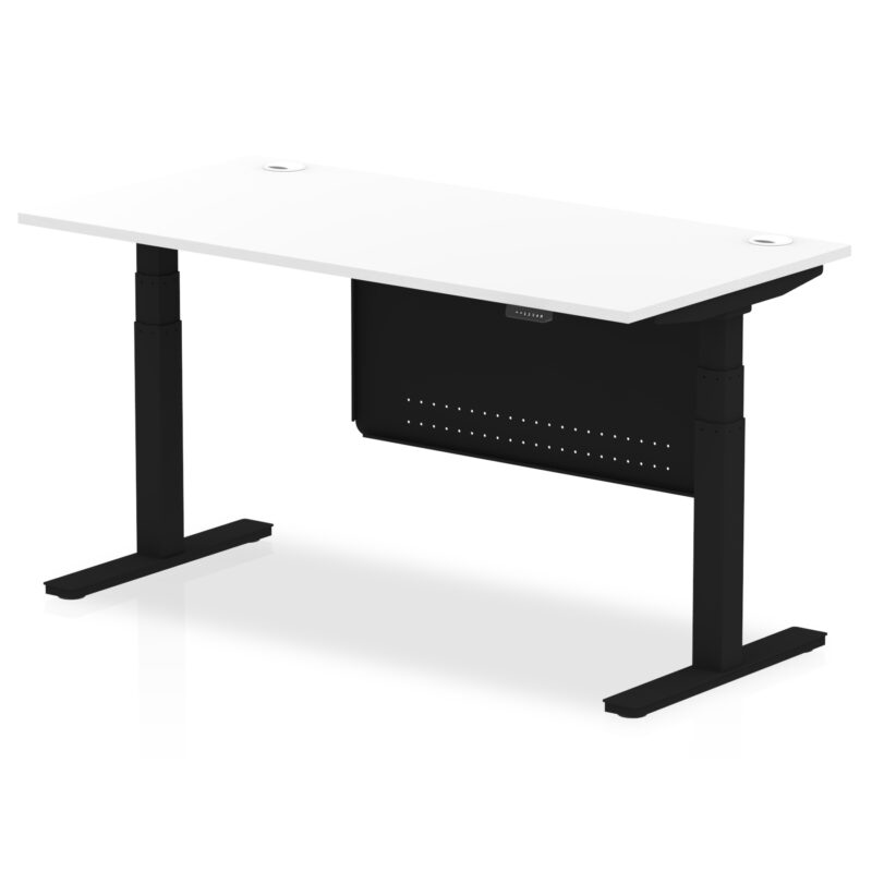 Brisk Height Adjustable Desk With Cable Ports With Steel Modesty Panel - Image 52