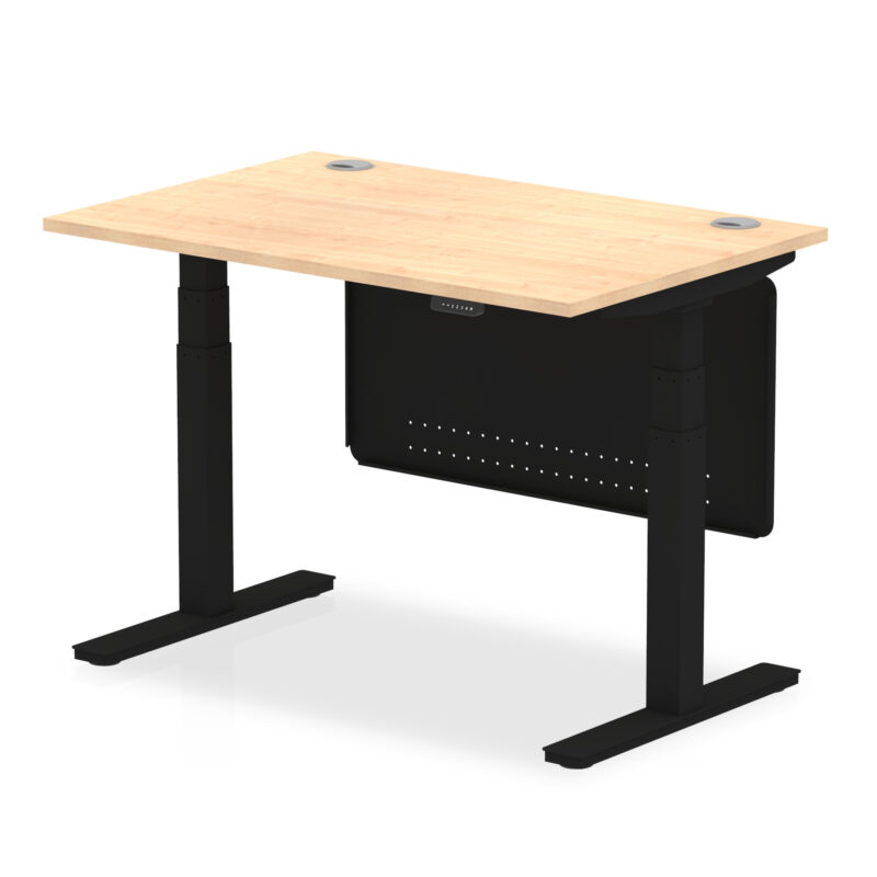 Brisk Height Adjustable Desk With Cable Ports With Steel Modesty Panel - Image 7