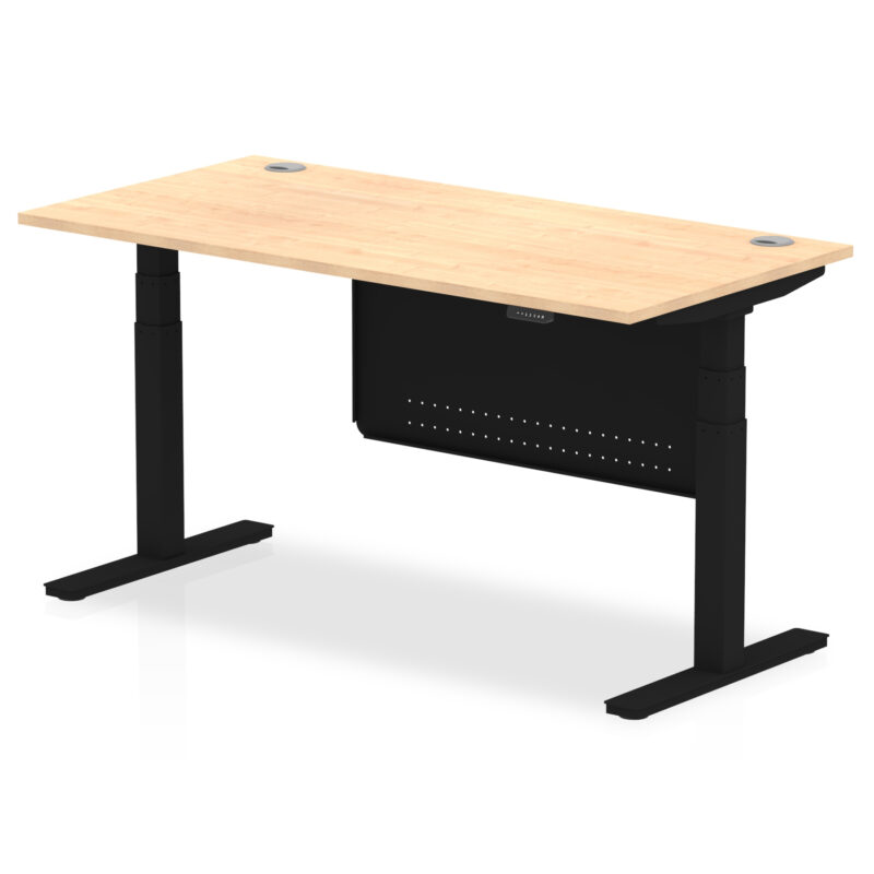 Brisk Height Adjustable Desk With Cable Ports With Steel Modesty Panel - Image 43