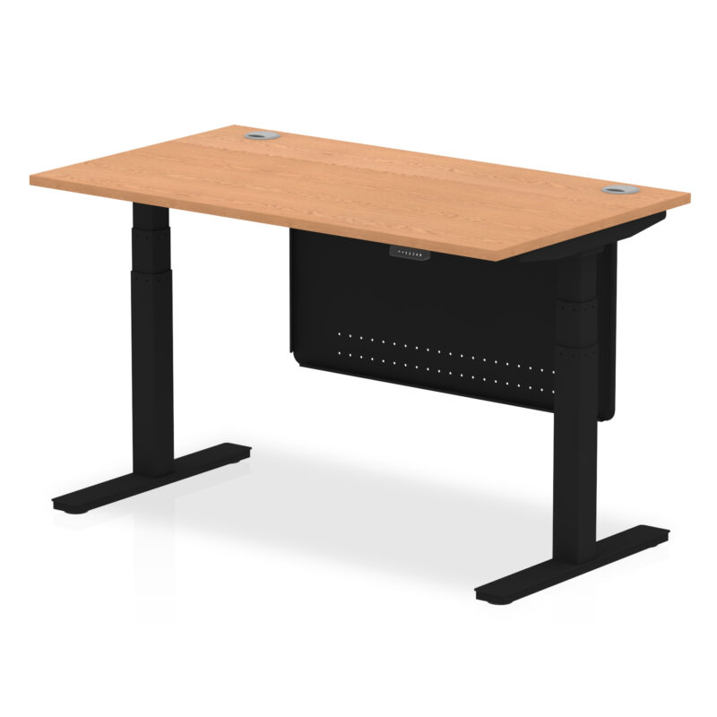 Brisk Height Adjustable Desk With Cable Ports With Steel Modesty Panel - Image 28