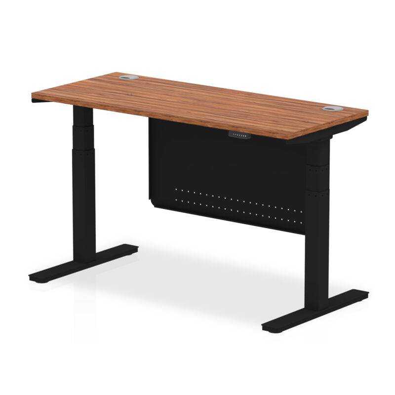 Brisk Height Adjustable Slimline Desk With Cable Ports With Steel Modesty Panel - Image 43