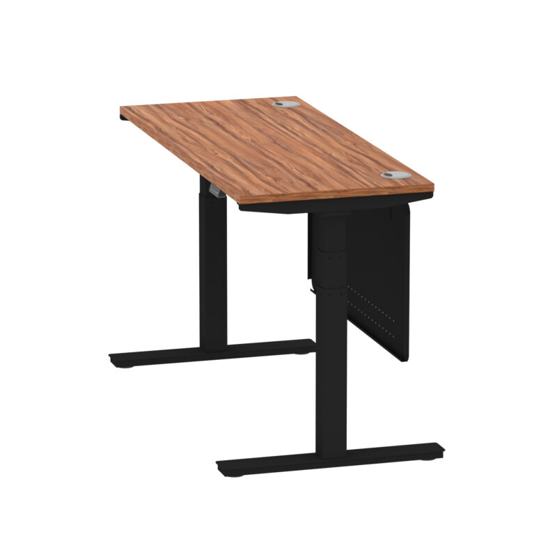 Brisk Height Adjustable Slimline Desk With Cable Ports With Steel Modesty Panel - Image 44