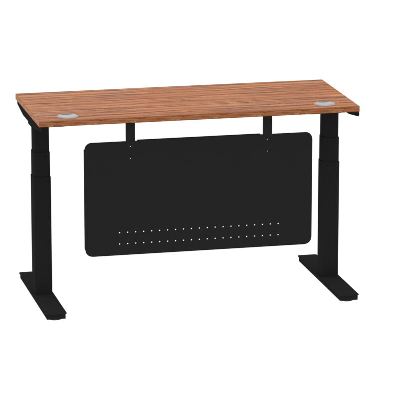 Brisk Height Adjustable Slimline Desk With Cable Ports With Steel Modesty Panel - Image 46