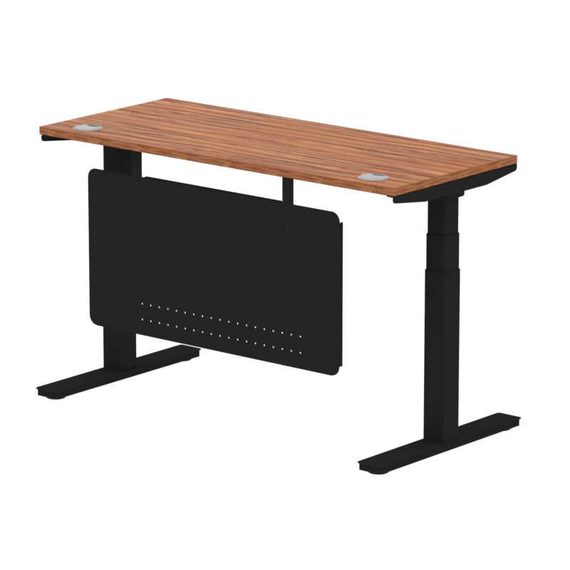 Brisk Height Adjustable Slimline Desk With Cable Ports With Steel Modesty Panel - Image 47
