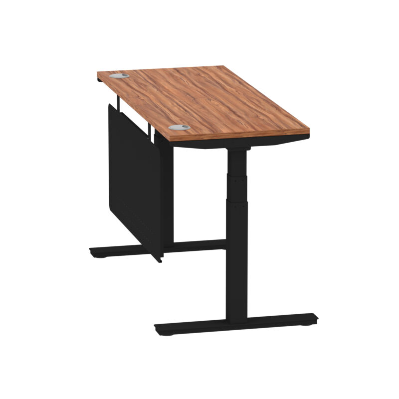 Brisk Height Adjustable Slimline Desk With Cable Ports With Steel Modesty Panel - Image 48