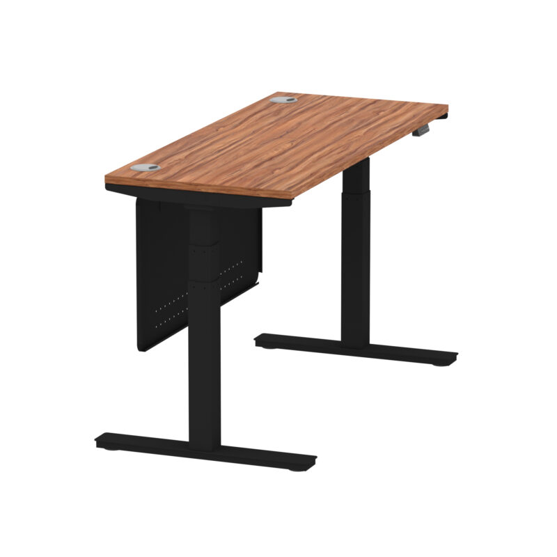 Brisk Height Adjustable Slimline Desk With Cable Ports With Steel Modesty Panel - Image 49