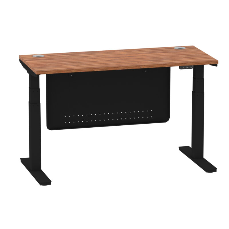 Brisk Height Adjustable Slimline Desk With Cable Ports With Steel Modesty Panel - Image 50