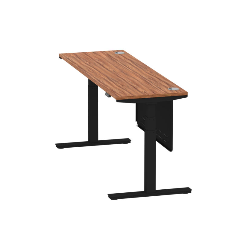 Brisk Height Adjustable Slimline Desk With Cable Ports With Steel Modesty Panel - Image 206