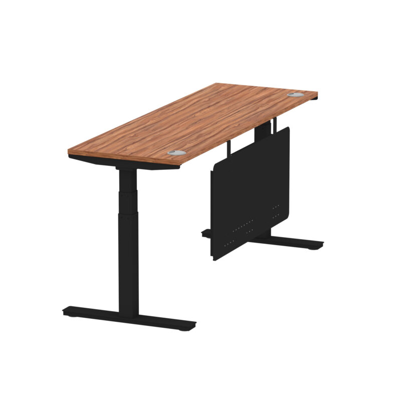 Brisk Height Adjustable Slimline Desk With Cable Ports With Steel Modesty Panel - Image 207