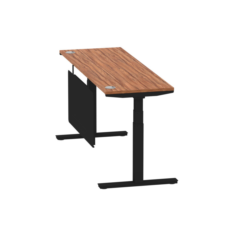 Brisk Height Adjustable Slimline Desk With Cable Ports With Steel Modesty Panel - Image 210