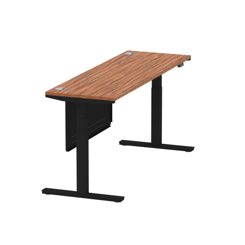 Brisk Height Adjustable Slimline Desk With Cable Ports With Steel Modesty Panel - Image 211