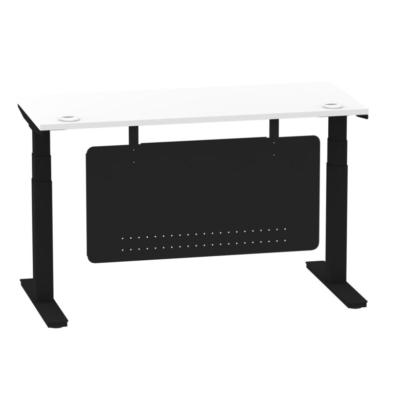 Brisk Height Adjustable Slimline Desk With Cable Ports With Steel Modesty Panel - Image 70