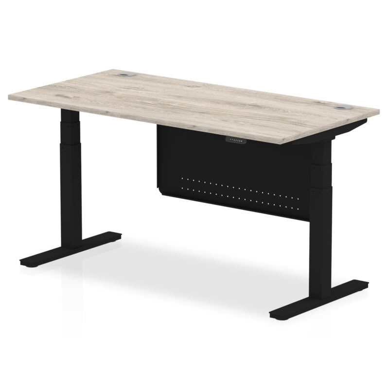 Brisk Height Adjustable Desk With Cable Ports With Steel Modesty Panel - Image 40