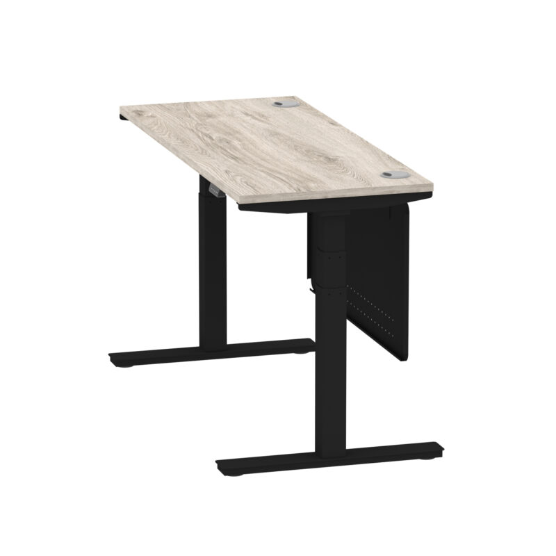 Brisk Height Adjustable Slimline Desk With Cable Ports With Steel Modesty Panel - Image 140