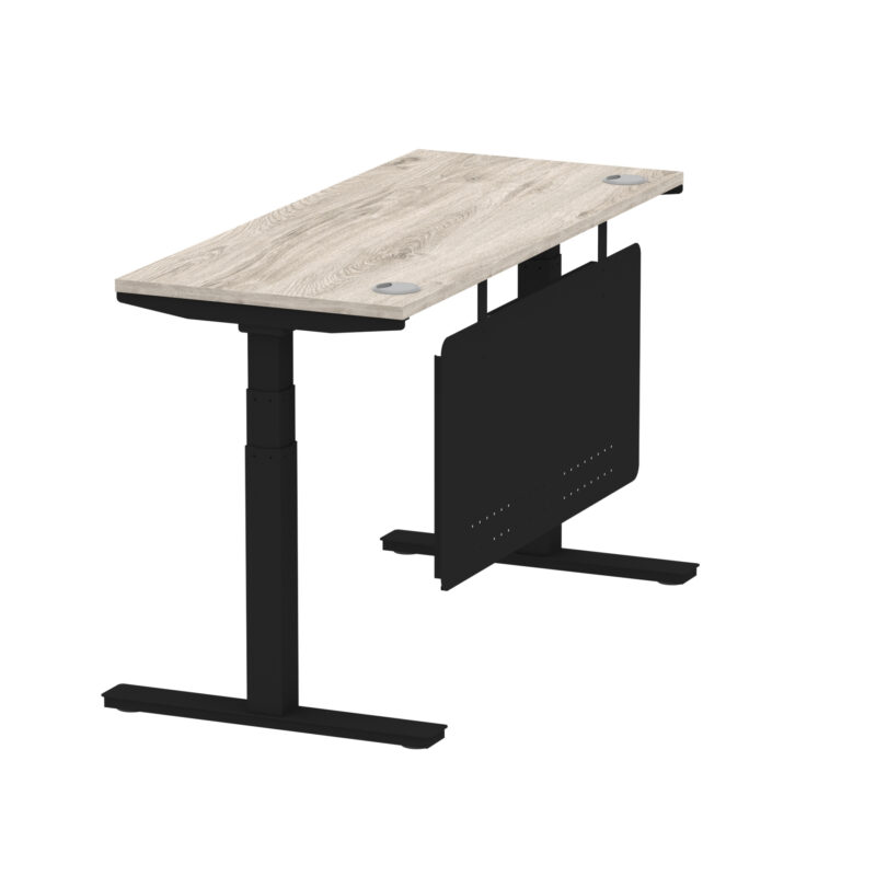 Brisk Height Adjustable Slimline Desk With Cable Ports With Steel Modesty Panel - Image 141