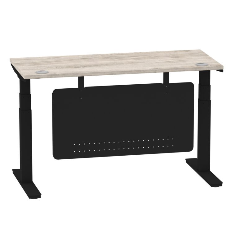 Brisk Height Adjustable Slimline Desk With Cable Ports With Steel Modesty Panel - Image 142