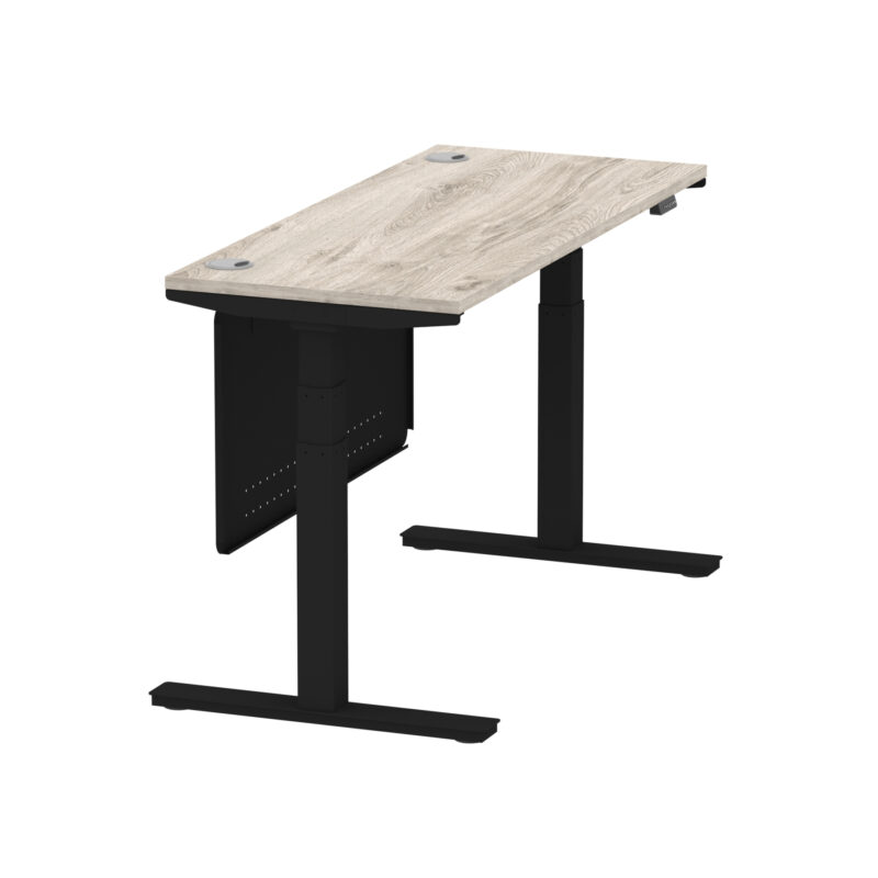 Brisk Height Adjustable Slimline Desk With Cable Ports With Steel Modesty Panel - Image 145