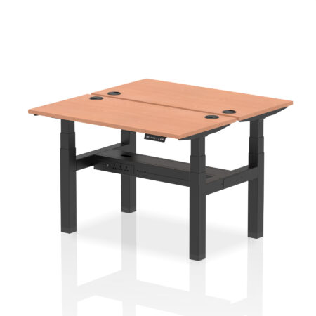 Brisk Back-to-Back Slimline Height Adjustable Bench Desk - 2 Person