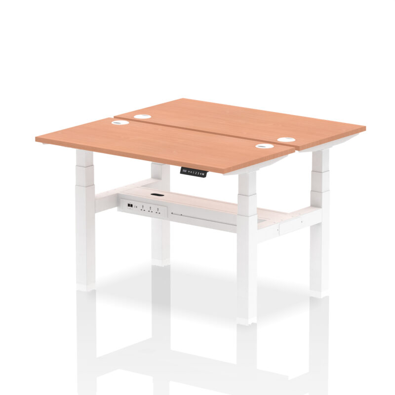 Brisk Back-to-Back Slimline Height Adjustable Bench Desk - 2 Person - Image 3