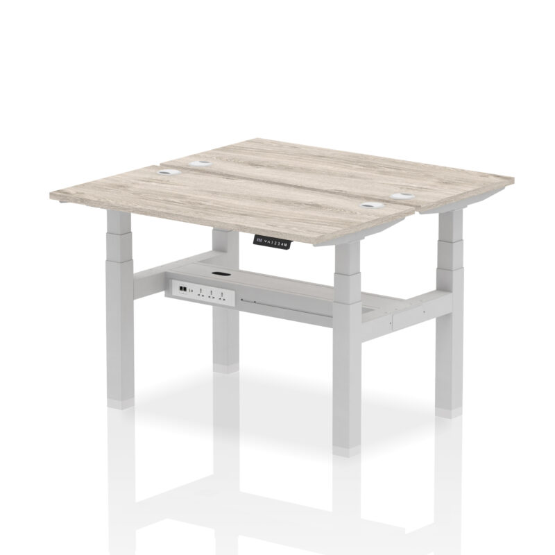 Brisk Back-to-Back Slimline Height Adjustable Bench Desk - 2 Person - Image 8