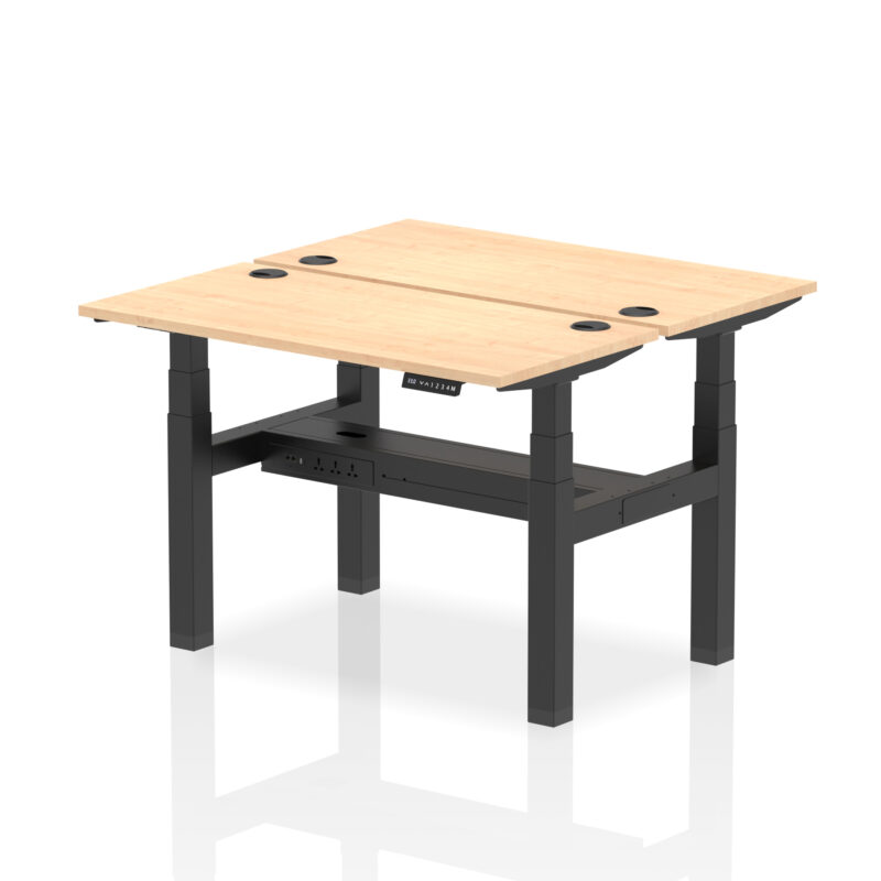 Brisk Back-to-Back Slimline Height Adjustable Bench Desk - 2 Person - Image 10