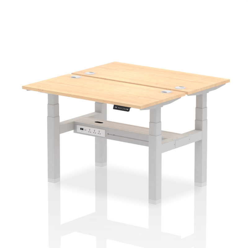 Brisk Back-to-Back Slimline Height Adjustable Bench Desk - 2 Person - Image 11