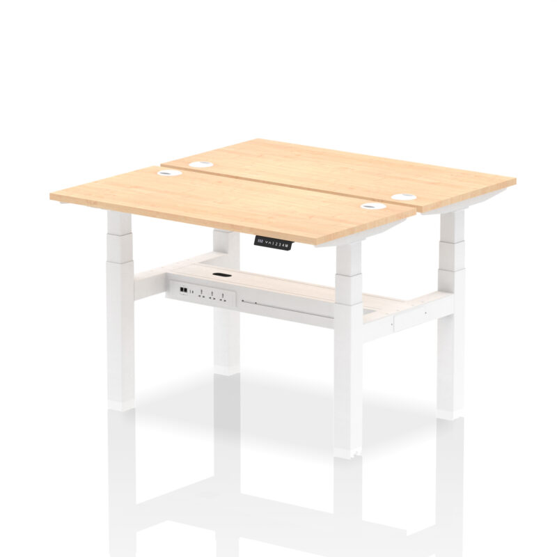 Brisk Back-to-Back Slimline Height Adjustable Bench Desk - 2 Person - Image 12