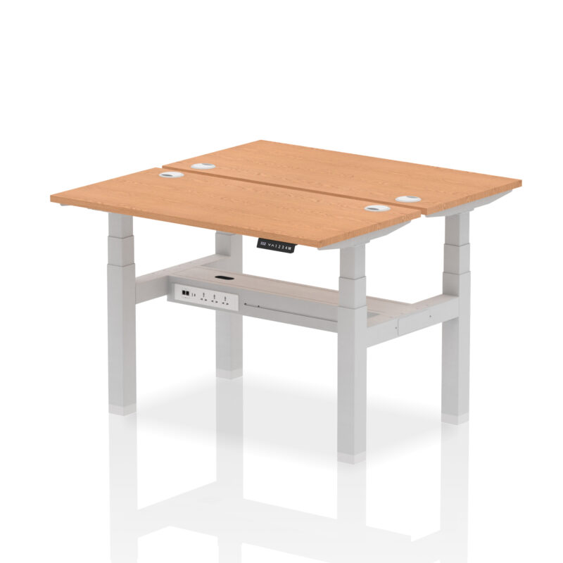 Brisk Back-to-Back Slimline Height Adjustable Bench Desk - 2 Person - Image 14