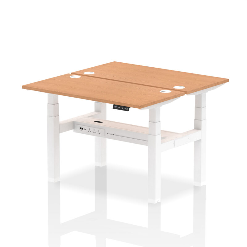 Brisk Back-to-Back Slimline Height Adjustable Bench Desk - 2 Person - Image 15