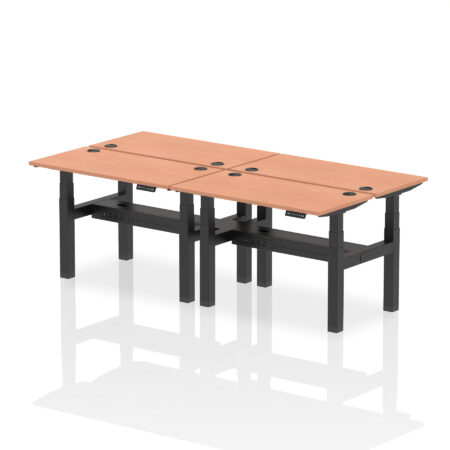 Brisk Back-to-Back Slimline Height Adjustable Bench Desk - 4 Person