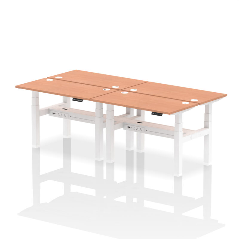 Brisk Back-to-Back Slimline Height Adjustable Bench Desk - 4 Person - Image 3