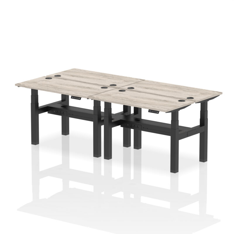Brisk Back-to-Back Slimline Height Adjustable Bench Desk - 4 Person - Image 7