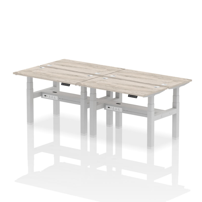 Brisk Back-to-Back Slimline Height Adjustable Bench Desk - 4 Person - Image 8