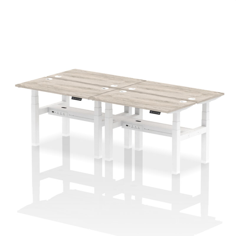 Brisk Back-to-Back Slimline Height Adjustable Bench Desk - 4 Person - Image 9