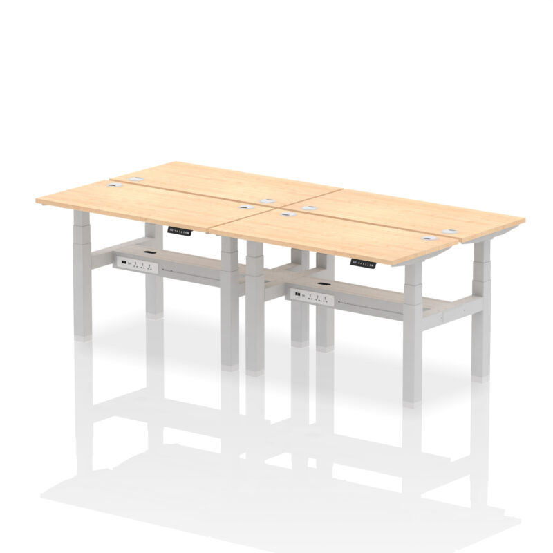 Brisk Back-to-Back Slimline Height Adjustable Bench Desk - 4 Person - Image 11