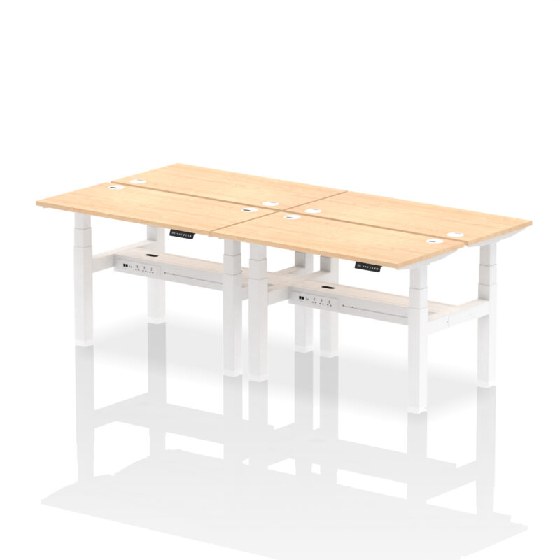 Brisk Back-to-Back Slimline Height Adjustable Bench Desk - 4 Person - Image 12