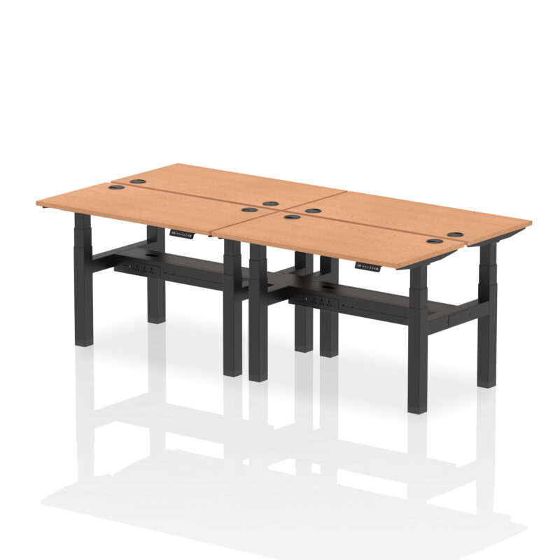 Brisk Back-to-Back Slimline Height Adjustable Bench Desk - 4 Person - Image 13