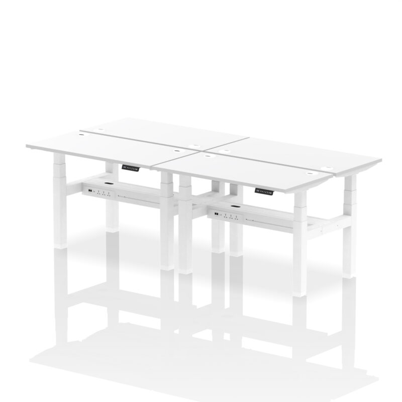 Brisk Back-to-Back Slimline Height Adjustable Bench Desk - 4 Person - Image 21