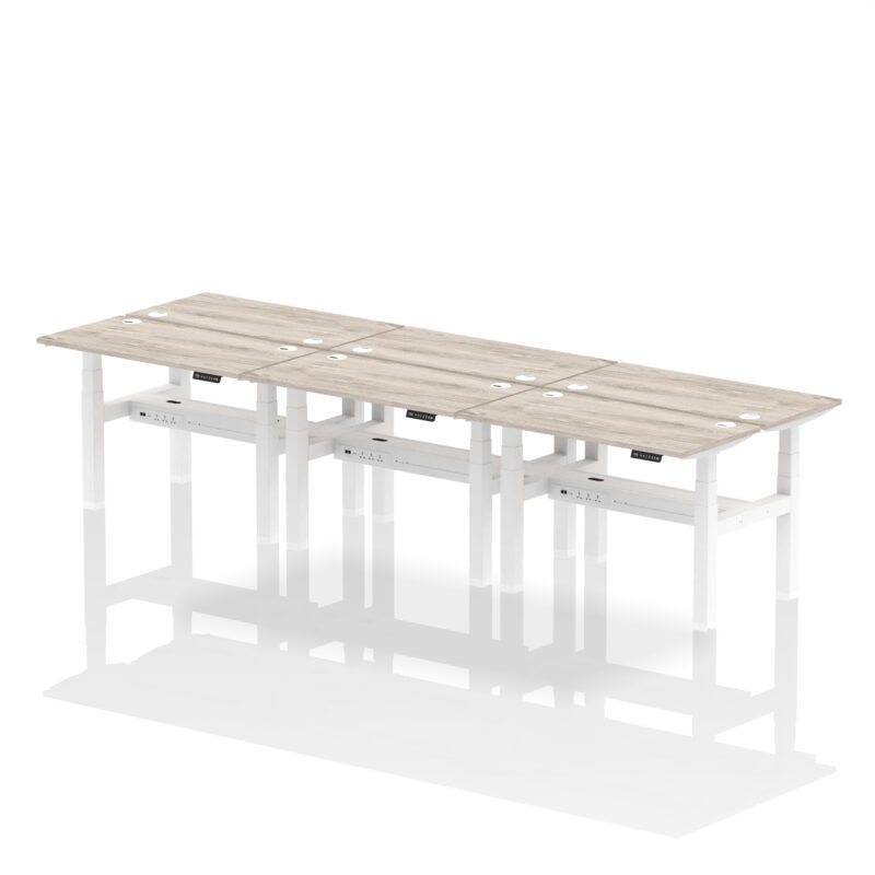 Brisk Back-to-Back Slimline Height Adjustable Bench Desk - 6 Person - Image 9